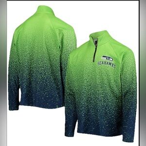 NFL SEATTLE SEAHAWKS Sweatshirt Men’s XL 1/4 Zip Confetti Ombre Pullover Long